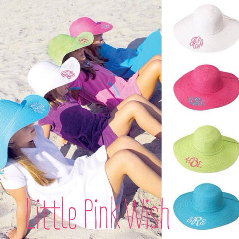 Girl's Monogrammed Beach Hat